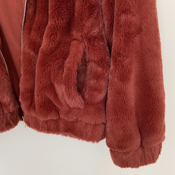 Full Tilt Faux Fur Hooded Bomber Jacket - Picture 7 of 12